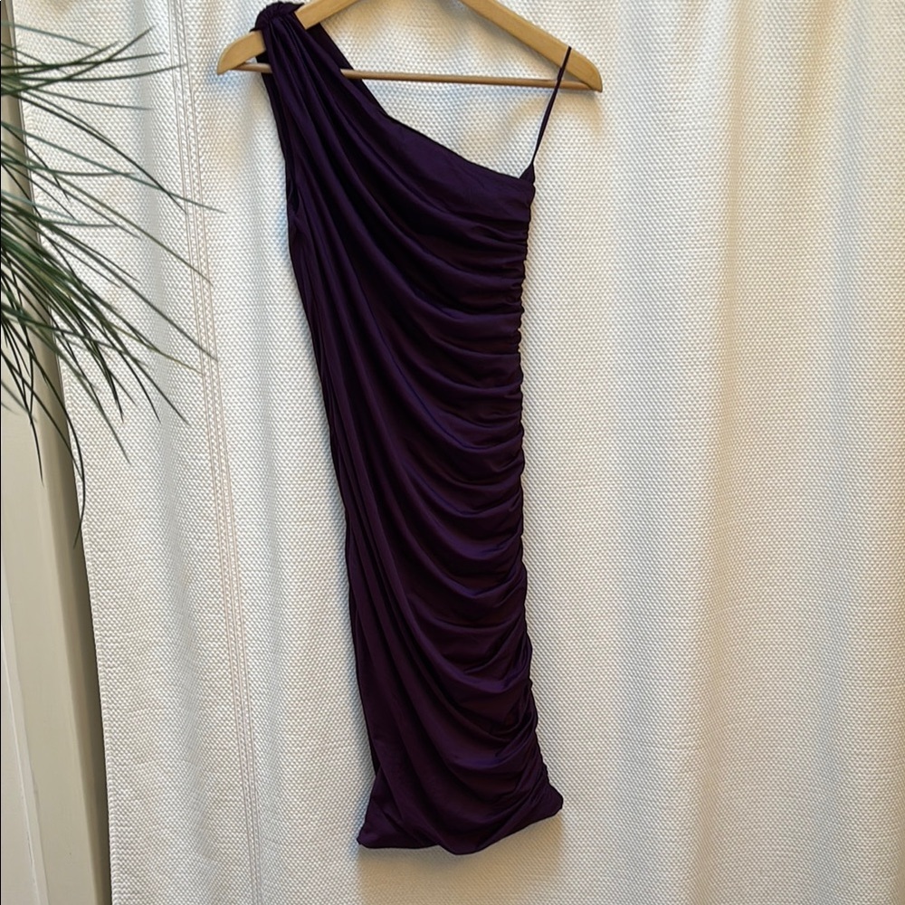 Elegant Purple One-Shoulder Dress